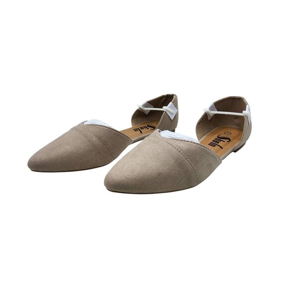 Shein Womens Minimalist Pointed Toe Brown Suede Flats - Picture 1 of 9